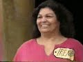this is a clip from u.s. price is right featuring contestant irene from 10 chances spinning the big wheel and almost knocking bob barker down!