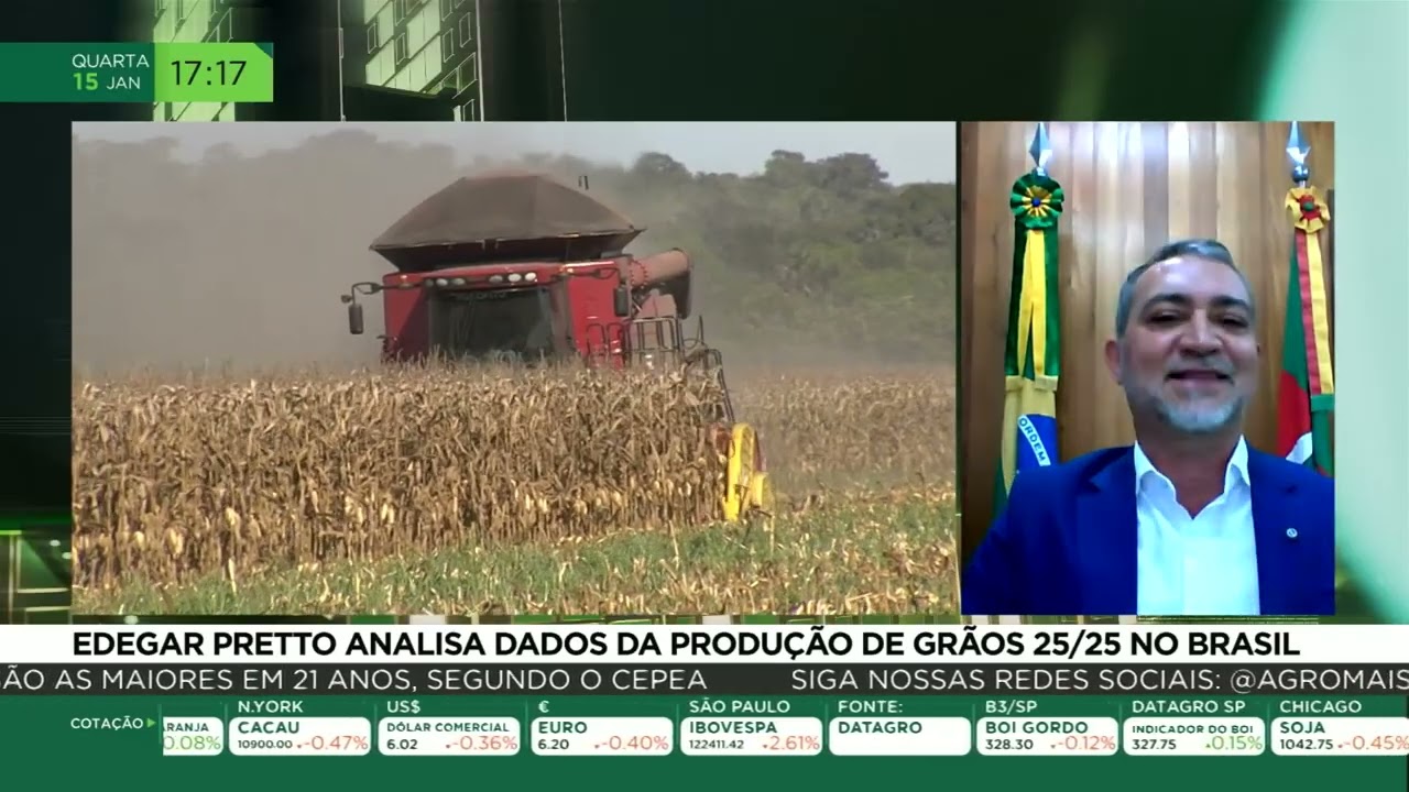 Edegar Pretto analisa dados da produção de grãos 25/25 no Brasil