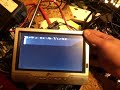 First test run of wireless TV TV out code: code.google.com Wireless transmitter schematic and info: sci-toys.com Audio jack in the transmitter is where the TV out ground and video pin connects.