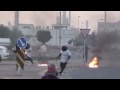 Bahrain - Terrorists from Alwefaq (Shia) throwing molotov cocktails on police in public roads