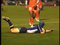 Denis Hickie scores in Agen