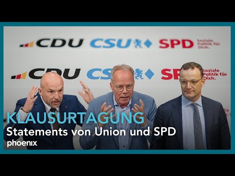 Klausurtagung von Union und SPD: Statements von u.a. ...