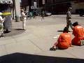 Anti-torture street theater in Madison, Wisconsin.