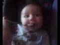 seanie eating his first breakfast