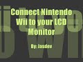 this video will help you to connect wii console to your lcd monitor. you dont have to buy expensive converters for lcd monitor, using a simple tv tuner card(external/internal) will also help you to plug your wii console directly to your pc monitor. tip: 1. if you have an internal tv card, you can also record your favorite game play. 2. you can use european power adapters to your us wii consoles without buying any additional voltage converter. it works for me. please rate this video.