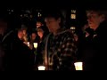 A candlelight vigil was held in the Branford courtyard in memory of Andre Narcisse '12.