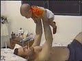 Baby barfs on dad Baby barfs on dad