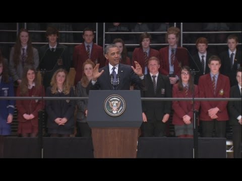 President Obama's Belfast Waterfront Hall speech in full: Michelle Obama introduces the President