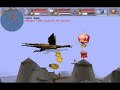 my brother and me battling in a multiplayer game of magic carpet. we were able to set the game up on modern computers for a local area network game using dosbox. my brother is playing as araxt with red mana (he looks like vodor from the campaign). i am playing as kev with white mana.