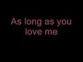 BACKSTREET BOYS LYRICS for As Long As You Love Me (onscreen text)