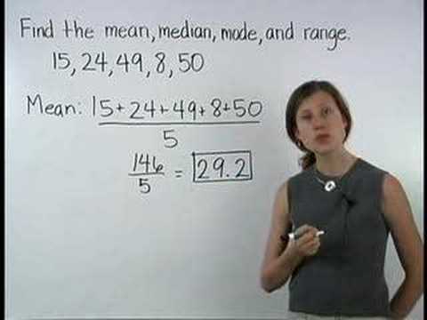 range - For a complete lesson on central tendency, or mean median mode range, go to http://www.MathHelp.com - 1000+ online math lessons featuring a personal math tea...