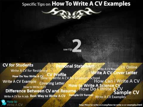 how to write a cv example