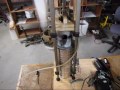 After watching all those gasifier wood stove videos here on YT I just HAD to make one and try it out on my Stirling engine. It needs tweaking yet but runs the engine fine for a long time on pellets. The stove is about the 4th or 5th version, top lit downdraft, sort of a venturi system at the bottom that sucks the gases out and mixes with the secondary air, exiting at the top in a swirl and burning with a flame cap there. The fan is overkill for this thing and it could do fine on a smaller battery. [Note: the pot is black and sooty from previous stove attempts - the current stove keeps the pot almost free of soot and oils.]