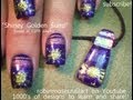 nails with MAC eyeshadow. SUNS on midnight blue robin moses nail art tutorial 679