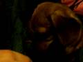 Daisy enjoying peanutbutter!