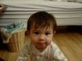 Lucas getting down from the bed
