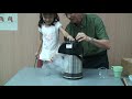 Liquid nitrogen shrinks balloon of a 4 year old child