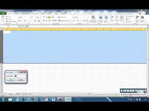 how to define row height in excel