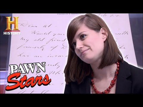 Rebecca's ROUGH DEAL for RARE Roosevelt Letter | Pawn Stars (Season 7) | History