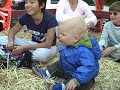Holden and Bern take a hayride.