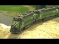 Awesome HO Scale BN Model Train Layout in HD - 2-21-2009