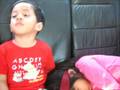 Gavin Mahonri sleepy with cousins Lyka and Cher