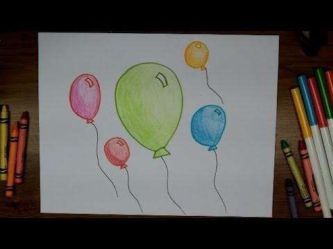 how to draw birthday balloons