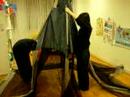 Pop up tent set up by Lamson