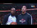 Check out Derrick Rose gettting a hand from the crowd as he delivers the game ball for Game 2 of their series vs the 76ers!