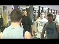 The boys test their 225 bench press reps for the 1st time, then move onto the rest of their upper body workout...