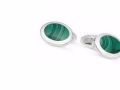 Sterling Silver Malachite Cufflinks