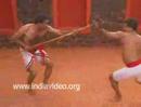 Sword and spear fight in Kalarippayattu, Kerala