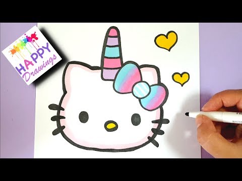 HOW TO DRAW CUTE UNICORN HELLO KITTY EMOJI EASY HOW TO DRAW CUTE UNICORN HELLO KITTY EMOJI EASY