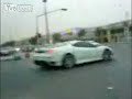 A Ferrari F430 makes an U turn in Dubai