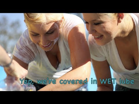 wet - http://www.StaysWetLonger.com Typical water balloon and gun fight, exchange water for WET lube! The slippery, sexy, crazy good times ensue! A special th...