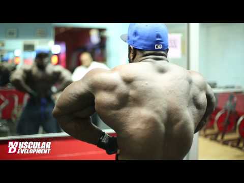 IFBB - NPC competitor Akim Williams trains back and biceps in preparation for the 2013 IFBB North Americans.