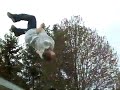 backflip of a garage