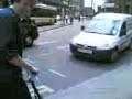 tramp on a folding bike