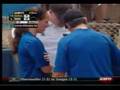 Stephanie Blagaich get hits in the face with softball