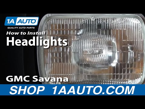 How To Replace Install Halogen Sealed Beam Headlights Chevy Express GMC Savana