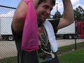 Michael Johns Mardi Gras mask and Mavid banter