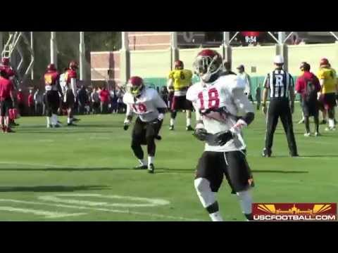 USC spring practice linebacker drills 3/27/14