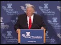 former secretary of education william j. bennett, author of the american patriots almanac, discusses the economic collapse, the medias coverage of the recent presidential election, and the continuation of conservative principles for america.