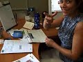 Vanessa teaches me how to shoot elastic bands...