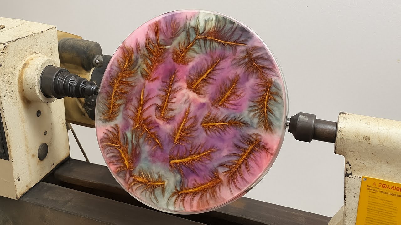 Amazing Woodturning Crazy – Design Blend Mix Perfect Of Pine Cone And Epoxy Resin On Wood Lathe