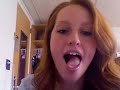 Girl with big tongue makes strange movements