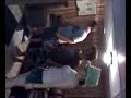 my friends henry and tracey, along with my brother sal, doing a very bad berries and cream dance after learning the steps first.
