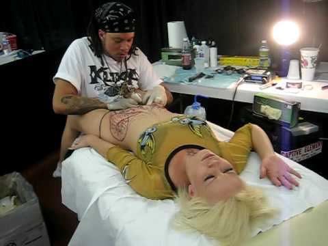 vagina tattoo - Danni Girl getting tattooed by Rooster of Prick Tattoo's San Antonio Texas at the 5th Annual Alamo City Tattoo Show, San Antonio Texas 2009!