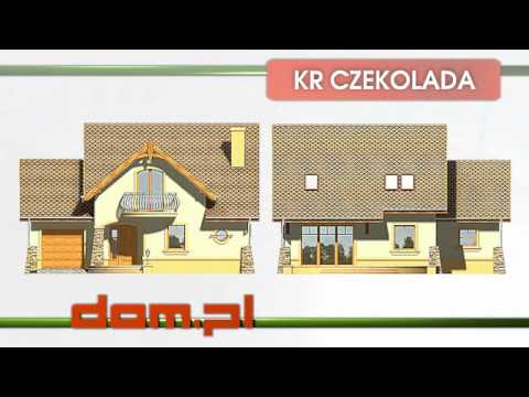 0 Projekt domu z poddaszem Czekolada z garażem 