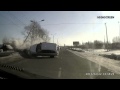 Out Of Control SUV Hops Median And Rolls Over Almost Causing Head On Collision